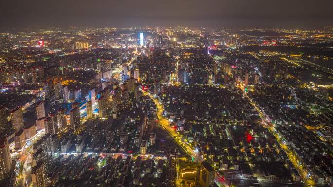 徐州城市夜景城建全貌大范围延时