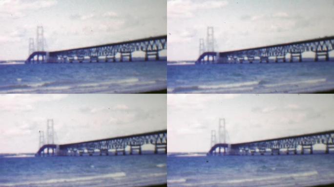 1957: 浅蓝色水滩上的现代钢桥。
