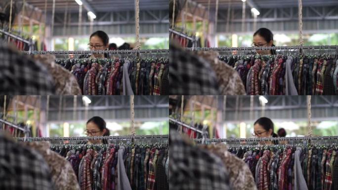 东南亚女孩消费超过她的信用卡限额，购物狂问题概念