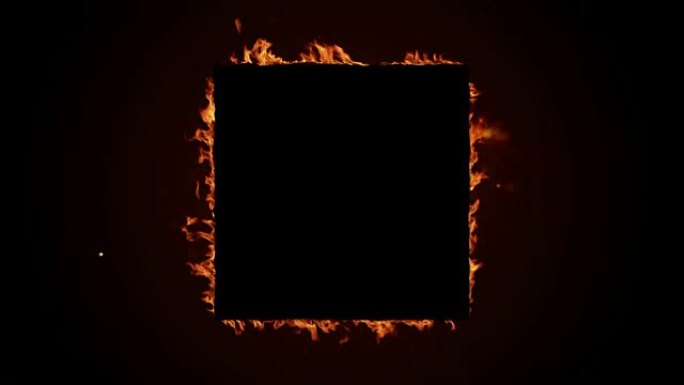 火焰中燃烧的方形框架