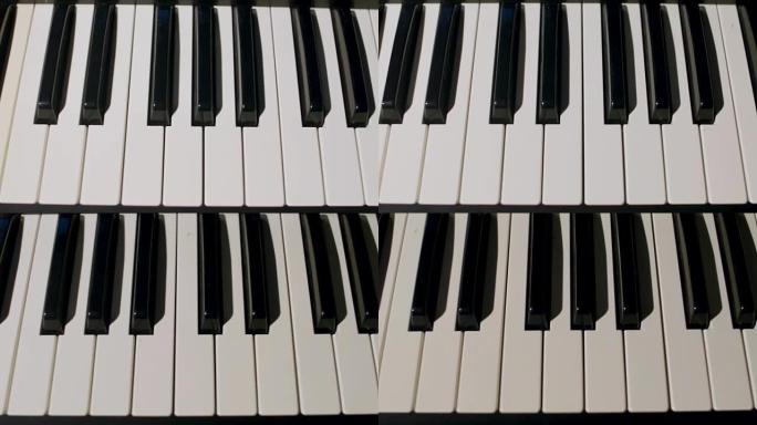 钢琴按键的特写视图
