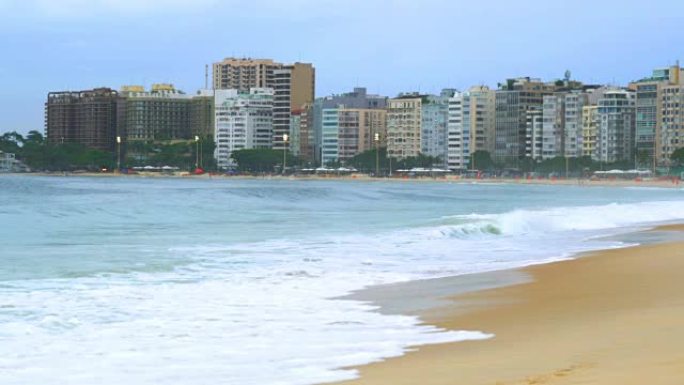 南太平洋海浪的里约热内卢海滩景观