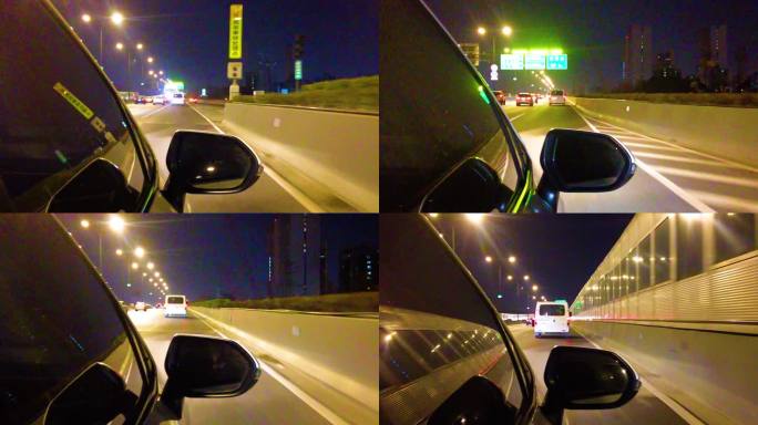 城市夜晚汽车在马路行驶夜景视频素材440