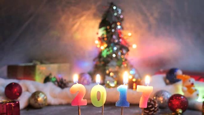 蜡烛编号2017与圣诞装饰