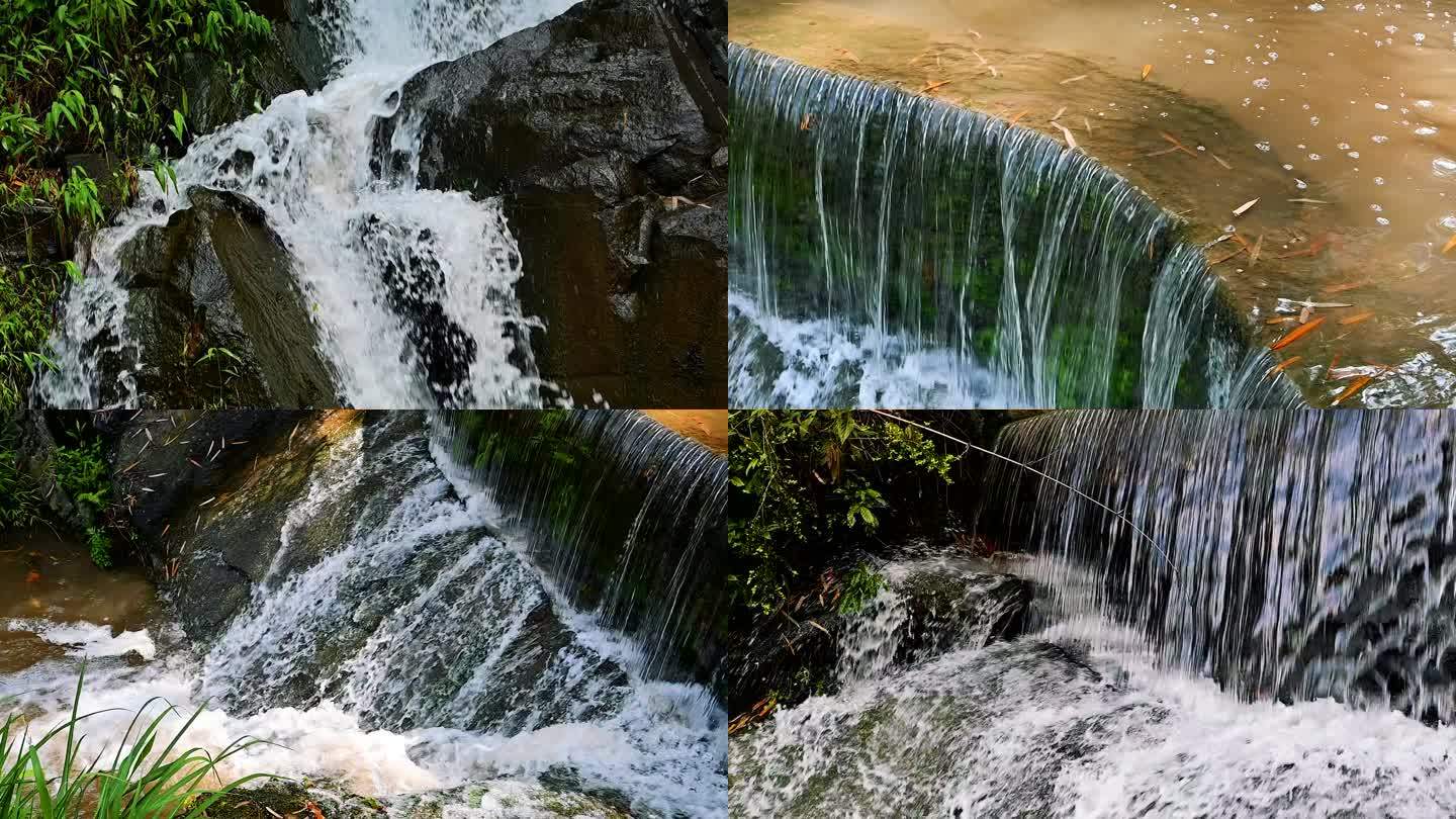 乡村印象山涧瀑布流水实拍视频