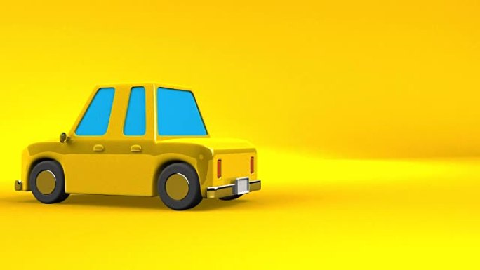 黄色文字空间上的黄色汽车