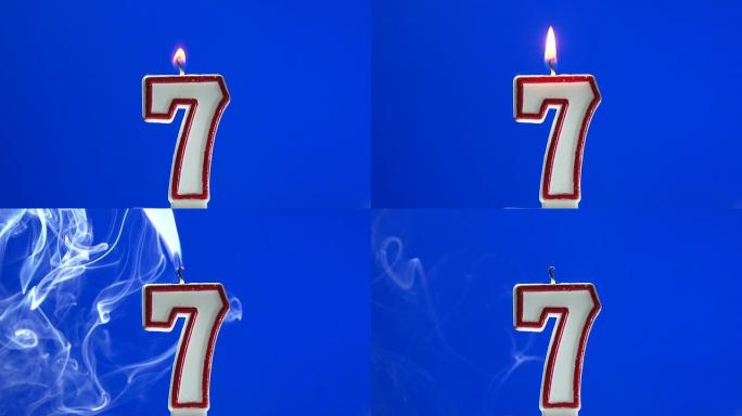 7号-7号生日蜡烛燃烧