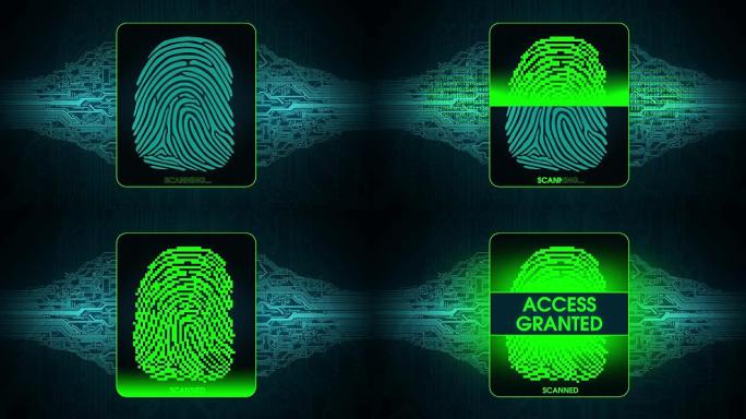 指纹扫描的过程-数字安全系统，指纹扫描访问的结果被授予