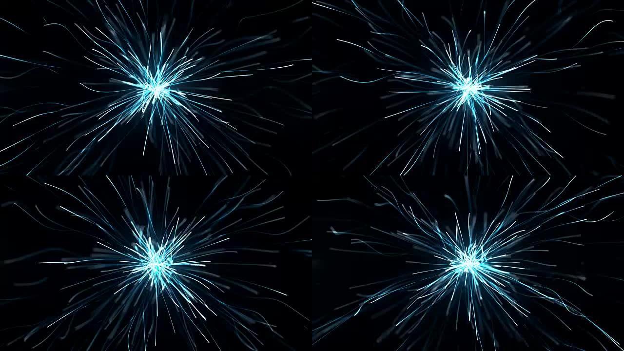 魔法发光飞线4k视频动画背景