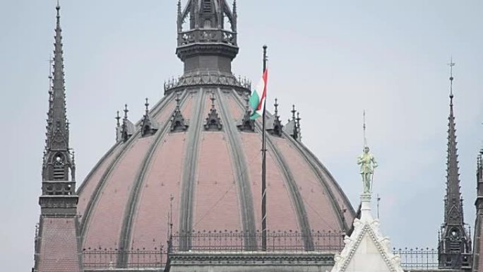 议会穹顶上的匈牙利国旗