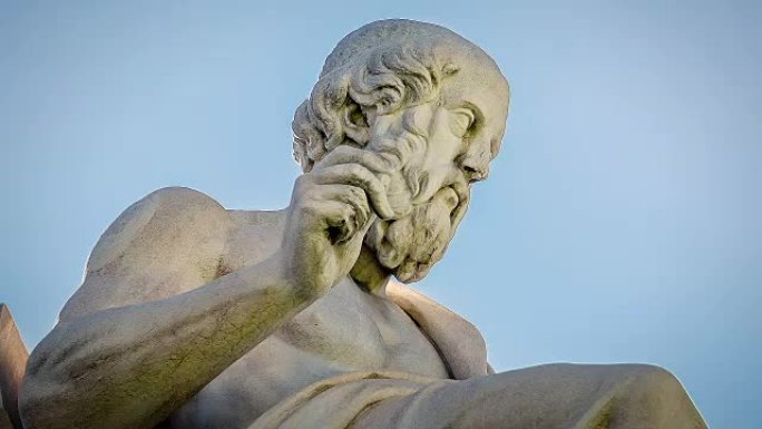 古希腊哲学家柏拉图的特写时间流逝