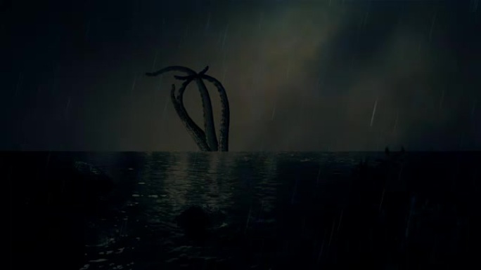 神话中的海妖巨型鱿鱼触手