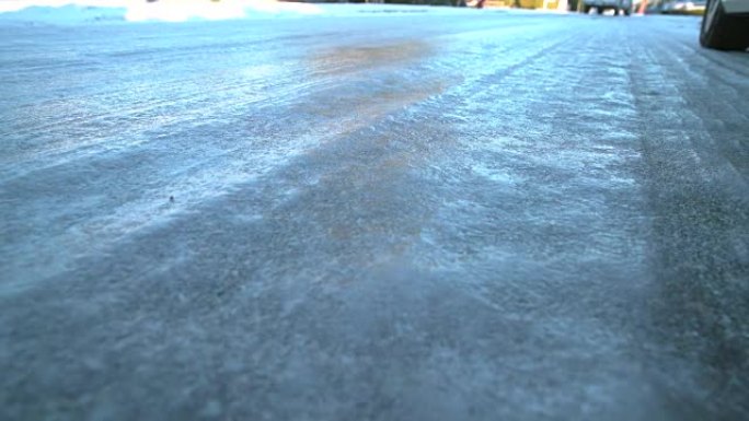 冰冷的道路路面空镜视频素材