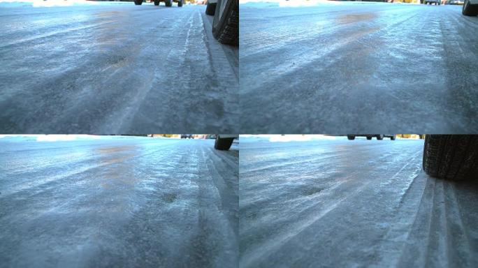 冰冷的道路路面空镜视频素材
