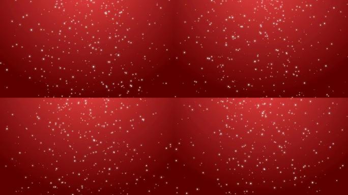 4k红色圣诞雪雨动画