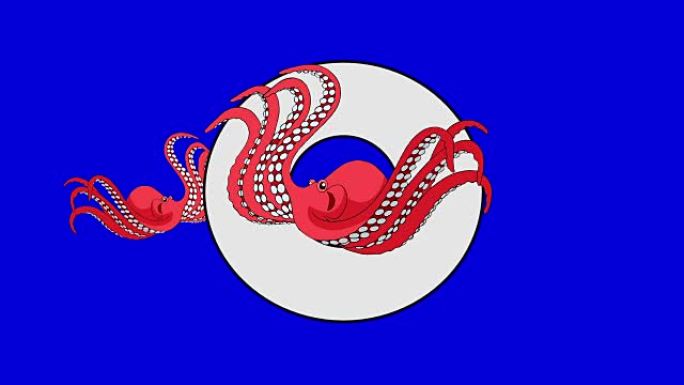 字母O和章鱼 (前景)