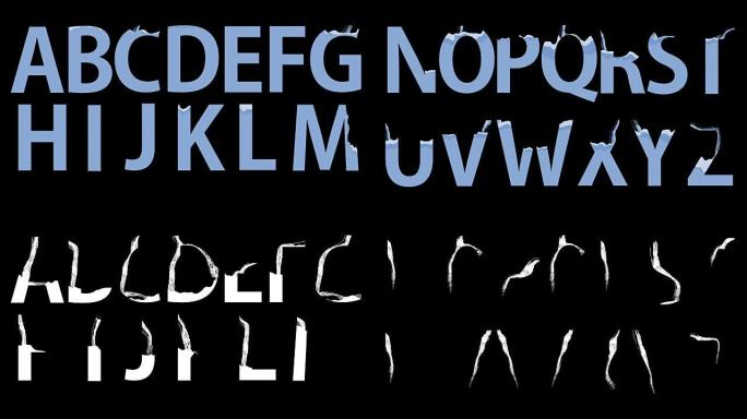 A-Z.液体填充字体。带哑光通道的动画字体。