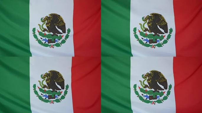 墨西哥的慢动作真正的纺织旗帜