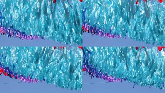 在风中开发的多色织物条