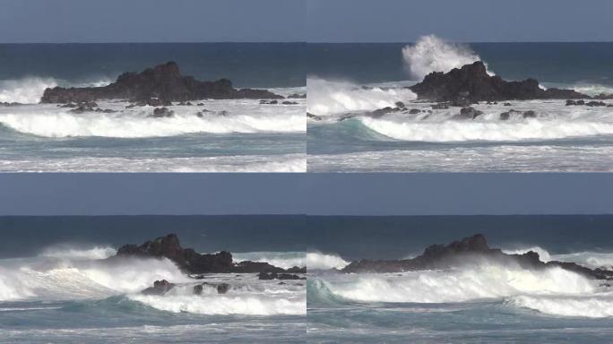 毛伊岛海岸的海浪