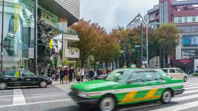 4k延时Zoomin: 东京原宿繁忙的原宿街