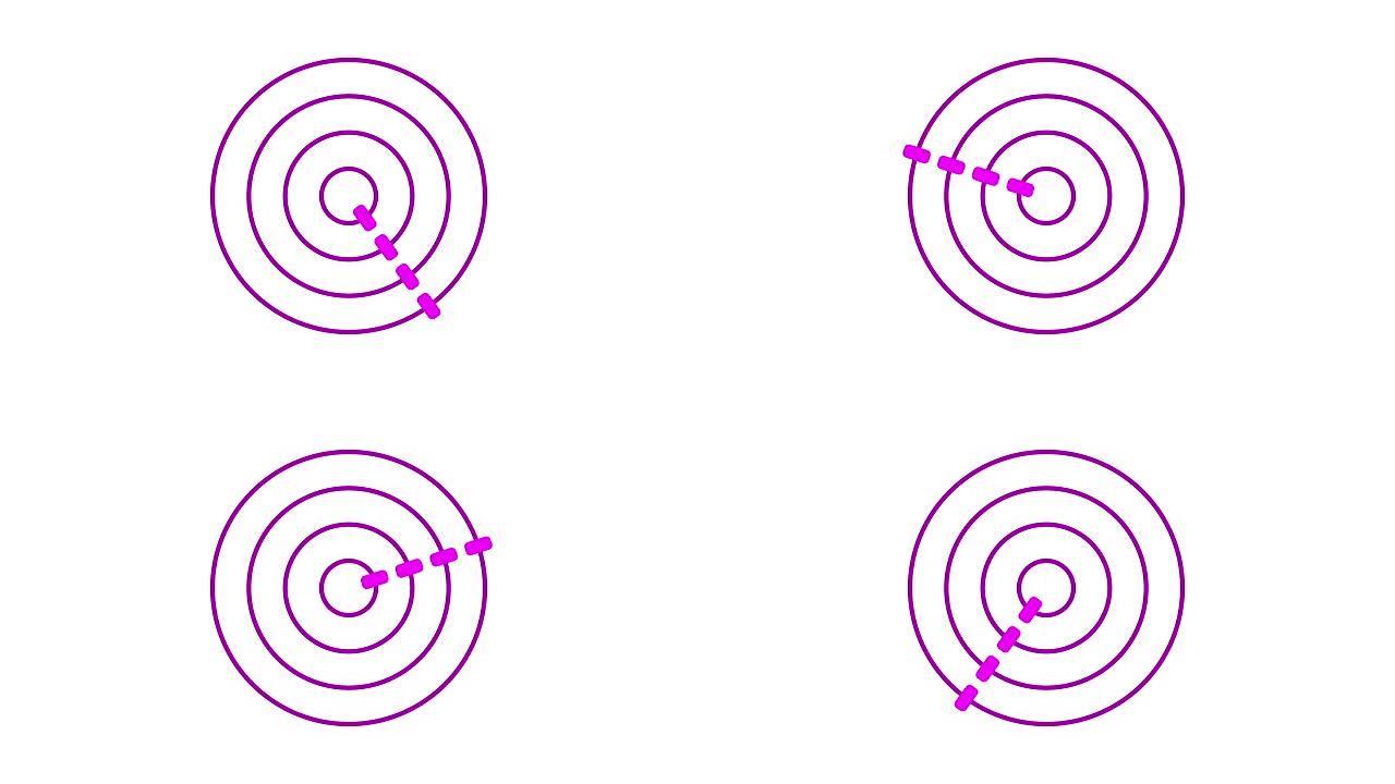 加载屏幕圆形，紫色上的白色背景- 4k 30fps循环-视频纹理，无缝动画元素