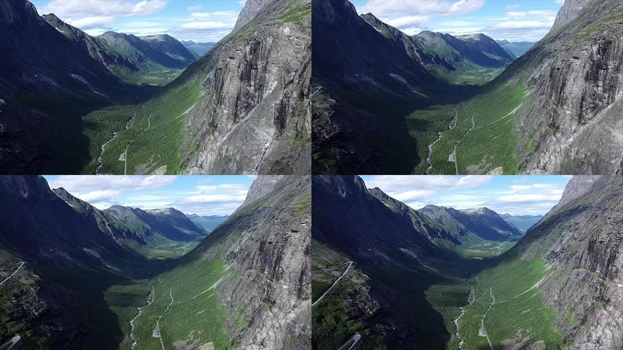 挪威Trollstigen pass周围的山墙