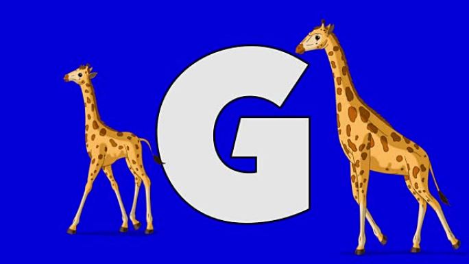 字母G和长颈鹿 (前景)
