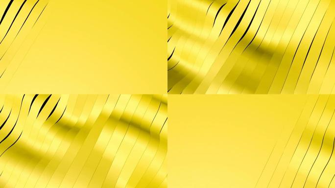 动画抽象黄色波浪带