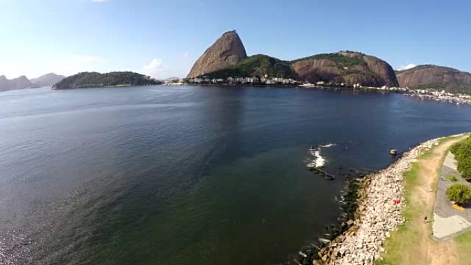 巴西里约热内卢p ã o de a ç ucar和Botafogo湾的鸟瞰图