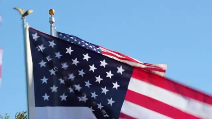 美国国旗在退伍军人节飘扬
