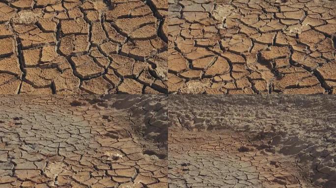 沙漠中干燥的裂缝土壤