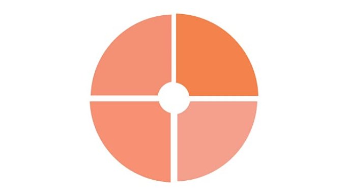 在白色背景上加载圆形，炽热的橙色和红色屏幕-循环-视频纹理，无缝动画元素