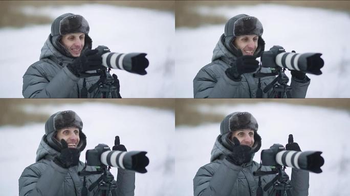 摄影师很高兴拍摄得很好