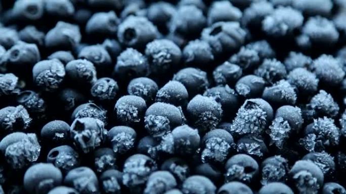 冰霜冷冻蓝莓特写镜头产品展示广告素材
