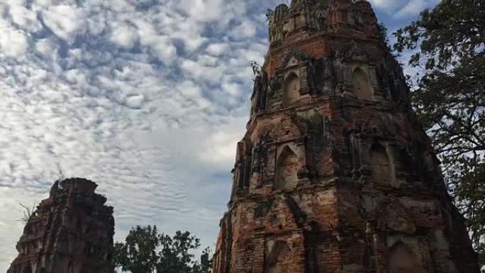 Steadicam镜头: 泰国大城府的Wat Pramahathat的佛像