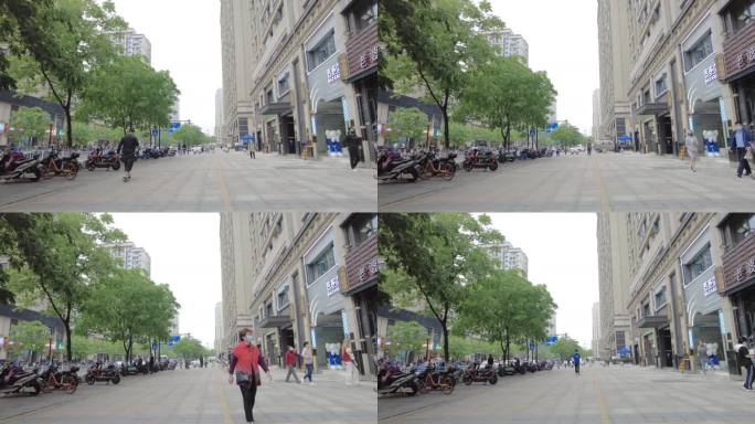 步行街道行人路人延时摄影