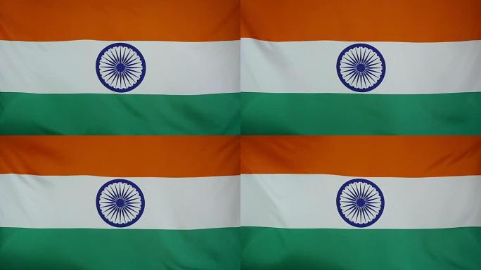 慢镜头真实的印度纺织旗帜