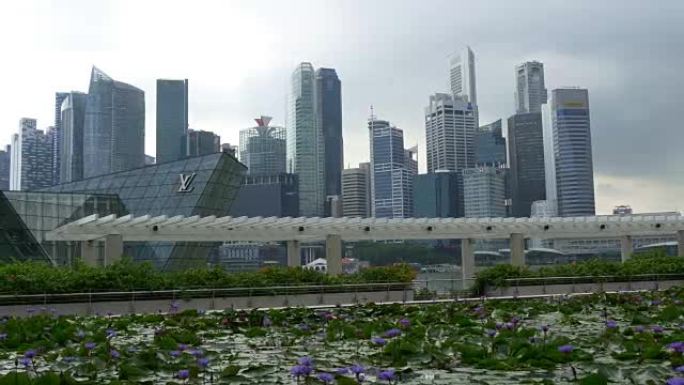 新加坡步行长廊市区全景