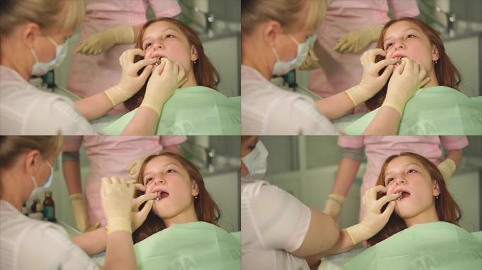 牙科充填的过程。现代牙齿治疗方法