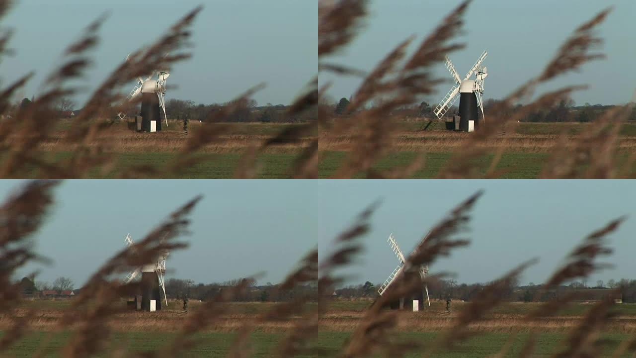 英格兰乡村的风车