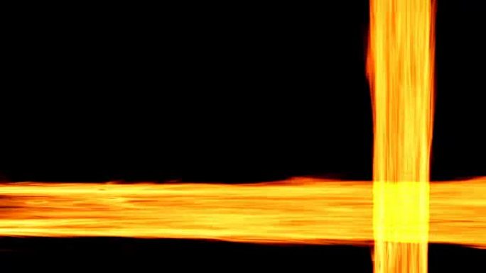 燃烧的火的抽象背景。火线。火烧动画。