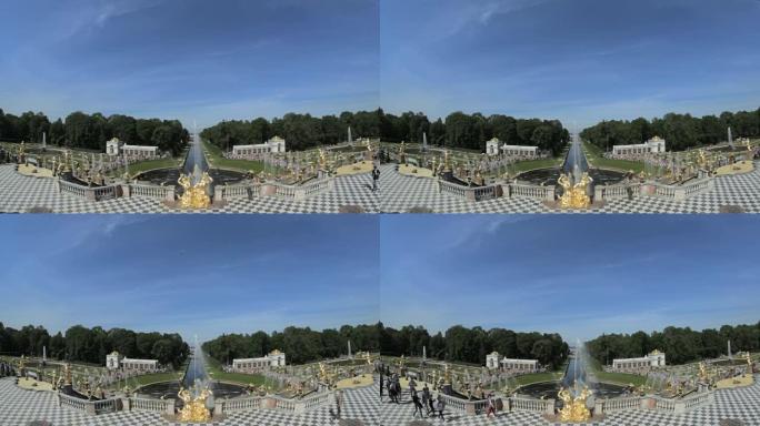 俄罗斯联邦圣彼得堡-2016年7月1日: 著名的大喷泉彼得霍夫，圣彼得堡，俄罗斯