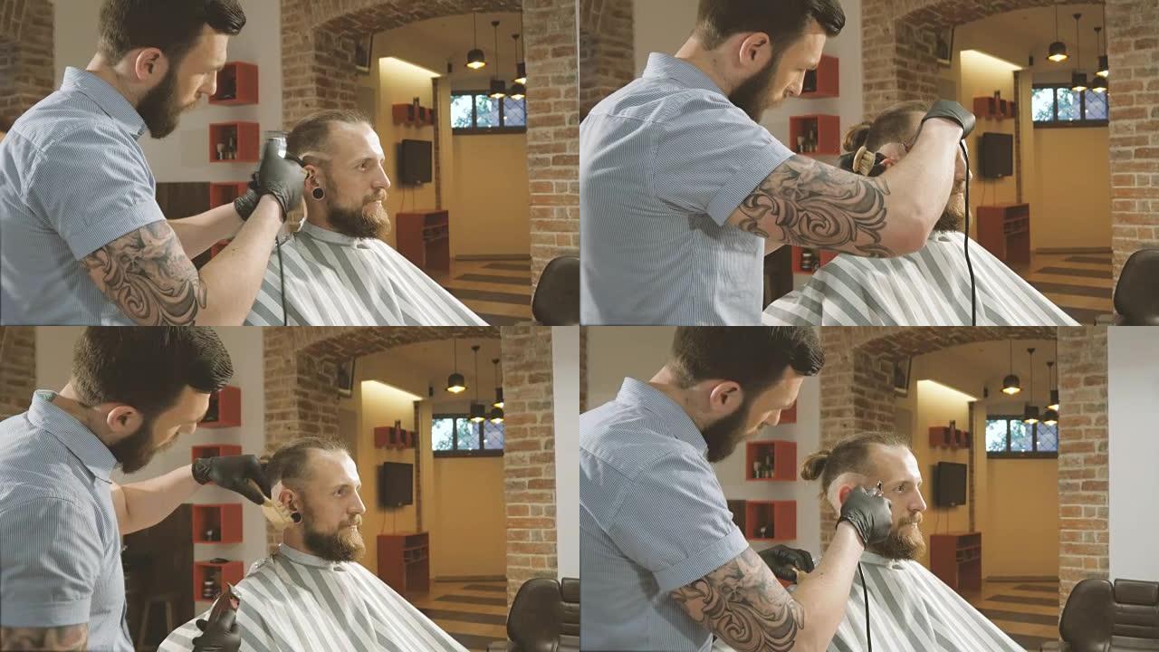 理发店或美发沙龙的男士理发和理发推子