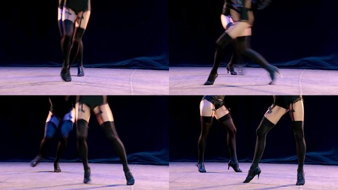 长袜中的女性舞者腿