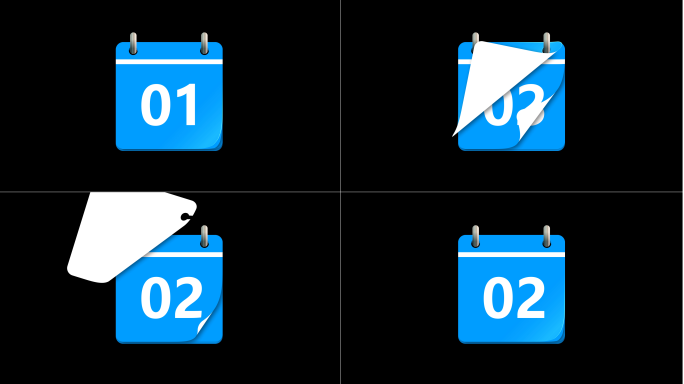 日历本子翻页AE工程