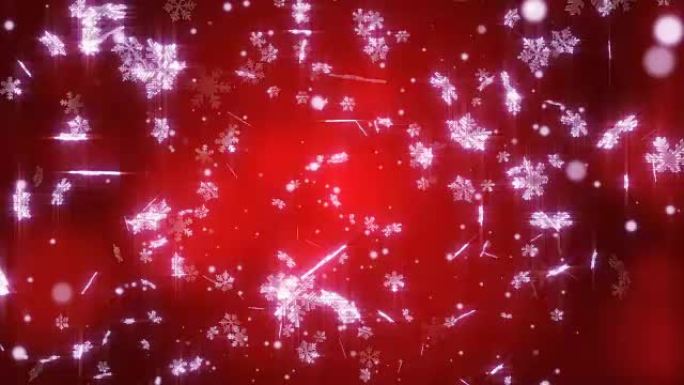 抽象雪花圣诞节日背景与红色调