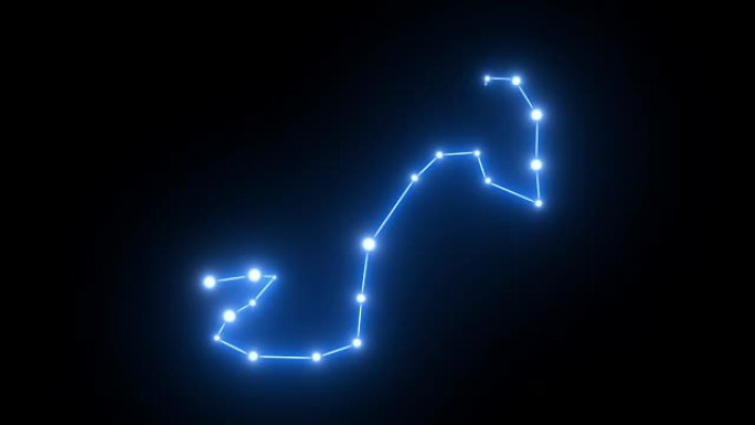 黄道带天蝎座恒星星座在发光中形成