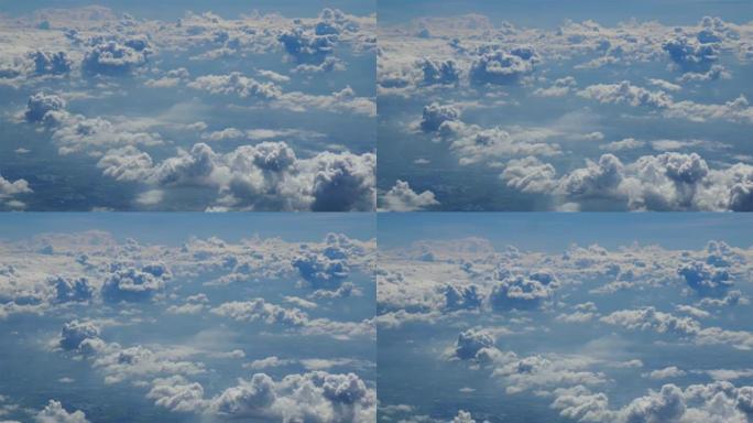 通过飞机窗口查看云层