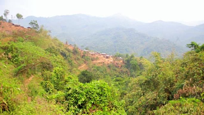 Zoom，老挝蓬萨利山上的阿卡部落村